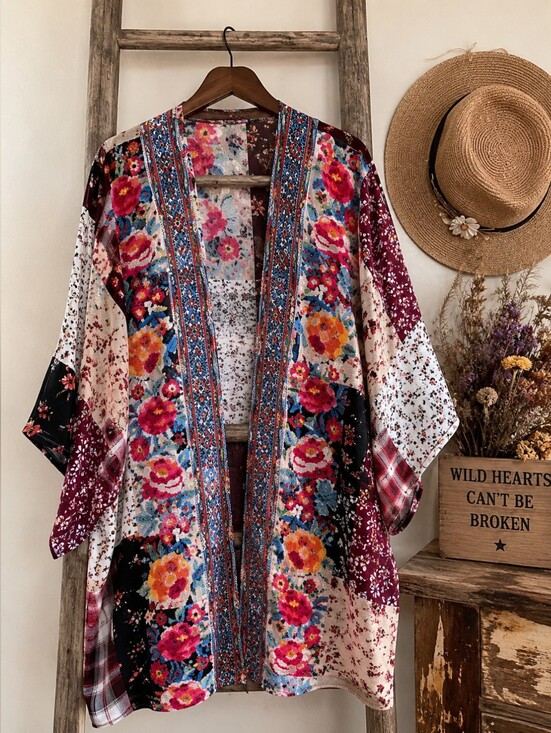 Other - Floral Multicolor Kimono Cardigan